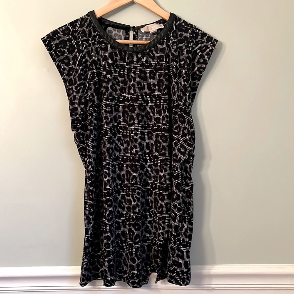 Michael by Michael Kors Cheetah Print Capped Sleeve Bouse Size L